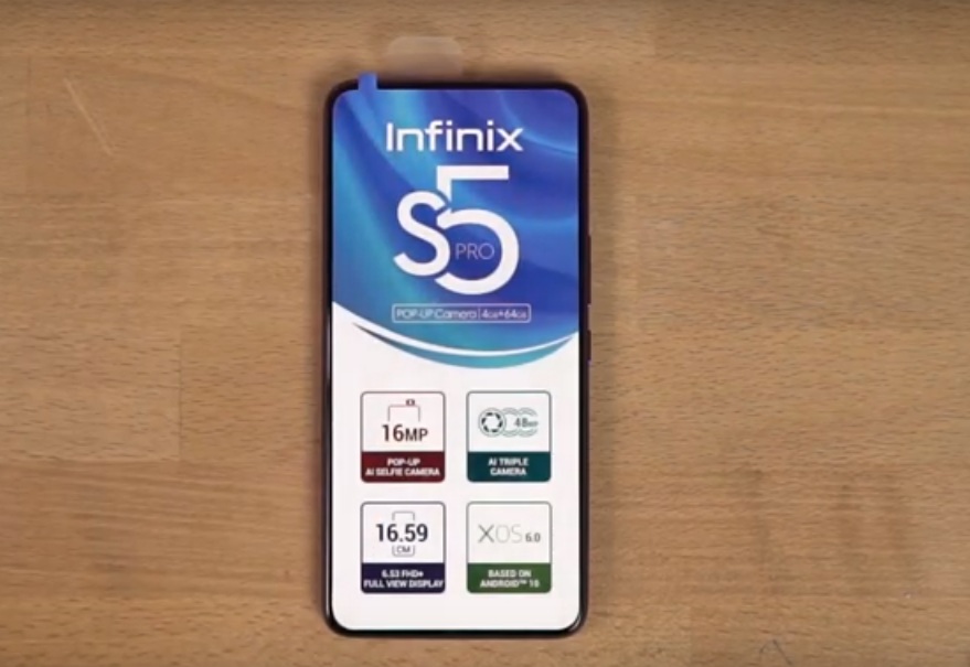 Ulasan telefon pintar Infinix S5 Pro dengan ciri utama